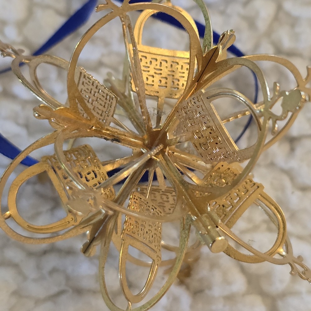 Longaberger Ornament Snowflake Basket 24kt Gold Finish‎ Holiday Christmas - Picture 8 of 9